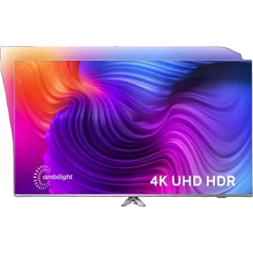 Philips 65PUS8506 Ultra HD 4K LED televizyon, ambilight renkli arka planlı vitrin görünümü, genel renk