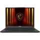 MSI Stealth A16 AI+ A3XWHG-062TR siyah oyuncu laptop ekranında ejderha logosu ve ışık efekti görünüyor