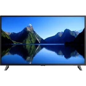Sunny SN43DAL0938 Full HD FHD TV, siyah çerçeveli televizyon ve manzara yayını yapan ekranı