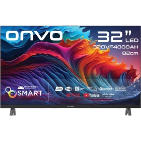 Onvo 32OVF4000AH HD Ready LED televizyon, 32 inç siyah çerçeveli ekran ve ayaklı tasarım