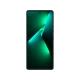 Tecno Pova 6 Pro yeşil akıllı telefon, önde kavisli ekran ve parlak yeşil ışık desenleriyle.