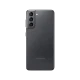 Gri Samsung Galaxy S21 akıllı telefonun arka yüzü, üçlü kamera modülü ve sade tasarım detayı