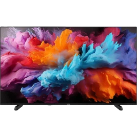 Vestel 50U9540 Ultra HD 4K LED televizyon, siyah çerçevesi ve renkli ekran görüntüsüyle önden görünüm