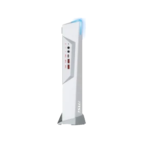 MSI MPG Trident 3 Artic 10SI-212TR beyaz ince masaüstü bilgisayar kasası, önden görünüm