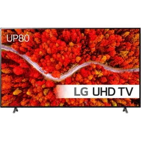 LG 75UP80006LA Ultra HD 4K LED televizyon; canlı renkli TV ekranı ve UP80 teknolojisi görünümü