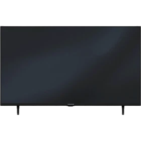 Grundig 43 GHF 6000 B Full HD LED televizyon, siyah ekranı ve ayaklarıyla önden görünüm