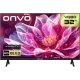 Onvo 32VQ80F3HA HD Ready HD TV, siyah çerçeveli LED televizyon; ekranda pembe çiçek görüntüsü