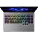 Lenovo LOQ 15IRX10 83JE00EQTR-38 gri oyuncu laptop, açık ekranda RGB aydınlatmalı klavye ile üstten görünüm