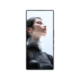 Siyah Nubia RedMagic 11 Pro akıllı telefon, ince çerçeveli tam ekran ön yüz tasarımıyla önden görünüm