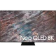 Samsung 65QN800AT Ultra HD 8K QLED televizyon, ekranda Neo QLED 8K yazısı görünen vitrin görünümü