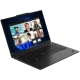 Siyah Lenovo ThinkPad X1 Carbon 13 ultrabook laptop, açık ekranda görüntülü görüşme arayüzüyle önden açılı görünüm