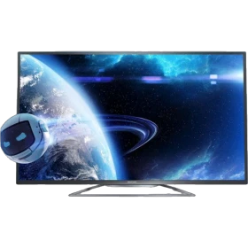 Philips 84PFL9708S LED Ultra HD 4K TV, uzay görselli ekranda modern tasarımlı vitrin görünümü