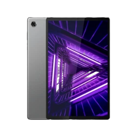 Lenovo Tab M10 FHD Plus TB-X606F açık gri tablet; ön panelde mor desenli ekran vitrin görseli