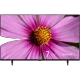 Arçelik A75 D 790 B Ultra HD 4K LED televizyon, ekranda pembe çiçek görüntüsü ve ayaklarıyla