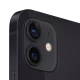 Siyah Apple iPhone 12 Mini akıllı telefonun arka çift kamerası ve flaş detayı, yakın plan görünüm