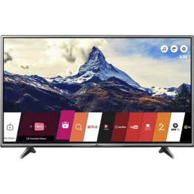 LG 65UH615V Ultra HD 4K LED televizyon; dağ manzaralı ekran ve uygulama kısayolları görünüyor