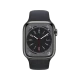 Apple Watch Series 8 Cellular 41 mm siyah paslanmaz çelik kasa ve spor kordonlu akıllı saat