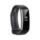Huawei Band 2 Pro siyah akıllı bileklik, yüzme simgeli ekranı ve ayarlanabilir delikli kayışıyla önden görünür