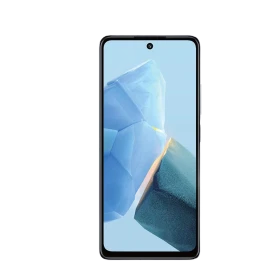 Infinix Hot 30 siyah akıllı telefonun önden görünümü, geniş ekran ve merkez delikli ön kamera tasarımı