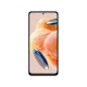 Xiaomi Redmi Note 12 Pro siyah akıllı telefon, önden görünüm, ekran üzerinde soyut turuncu desen