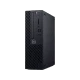 Dell OptiPlex 3060 siyah masaüstü bilgisayar kasası, ön paneli ve bağlantı noktalarıyla dikey duruyor