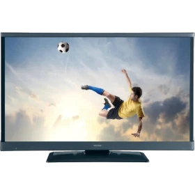 Vestel 22FD5100 Full HD FHD LED televizyon, siyah çerçeveli ekranda futbol sahnesi ve ayaklı tasarımuyla