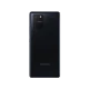 Samsung Galaxy S10 Lite siyah akıllı telefonun arka yüzü, üçlü kamera modülü ve Samsung logosu görünümü