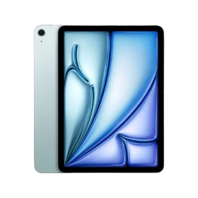 Apple iPad Air 2024 128 GB 11 inç mavi tablet ön ve arka yüz görünümüyle, öğrencilere uygun