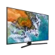 Samsung 55NU7400 Ultra HD 4K LED TV ekranda canlı doğa manzarasıyla, genel siyah tasarım