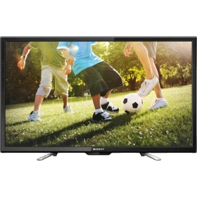 Sunny 48 inç uydu alıcılı Full HD televizyon, siyah çerçeveli ekranda futbol oynayan çocuklar