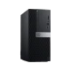Dell Optiplex 5060 masaüstü bilgisayar, siyah kasa ve ön panel bağlantılarıyla üç çeyrek açıdan görünümü