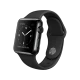 Apple Watch 38 mm uzay siyahı paslanmaz çelik kasa ve siyah spor kordonlu akıllı saat