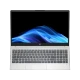 HP OmniBook 3 AI 15-fn0001nt açık gri iş odaklı laptop; mavi dalga ekranı ve beyaz klavye görünümü