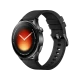 Xiaomi Watch 5 siyah akıllı saat, yuvarlak ekranı ve silikon kordonuyla önden görünür halde