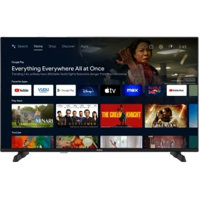 Vestel 43UA9632 Ultra HD 4K LED televizyon, siyah çerçeveli ekranında akıllı TV menüsü açık