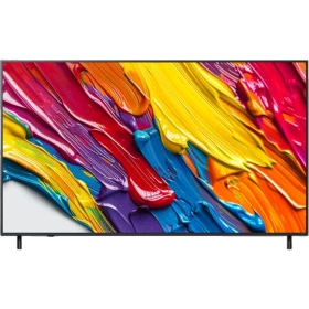 LG 86QNED82A6B Ultra HD 4K QNED televizyon; canlı renkli ekran görüntüsüyle ön vitrin görünümü