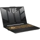 Siyah Asus TUF Gaming F15 FX507ZC4-HN081 oyuncu laptop: 16GB RAM, 512GB SSD ve DOS görünümü