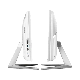 MSI PRO 22XT 9M-091XEU masaüstü bilgisayar, geniş siyah ekranı ve modern standıyla önden görünür.