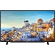 Grundig 43 VLE 6830 BP Full HD FHD LED TV, mavi beyaz şehir manzarası gösteren ince ekranlı televizyon