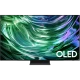 Samsung 77S90D Ultra HD 4K OLED televizyon, canlı renkli ekran dalga deseniyle.