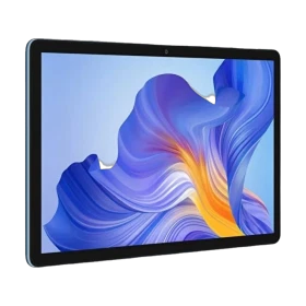 Honor Pad X8 tablet, açık mavi renkli, 3 GB RAM ve 32 GB depolama kapasitesi vitrinde gösteriliyor