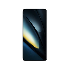 Siyah Poco F6 Pro akıllı telefon, ince çerçeveli ekranı ve modern ön yüz tasarımıyla önden görünüm