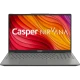 Casper Nirvana X650.1342-AE00A-G-F gri iş ve ofis laptopu; ön panelinde canlı Nirvana ekranı görünüyor.