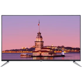 Vestel 49UB9650 Ultra HD 4K LED televizyon, Kız Kulesi manzarası gösteren siyah ekranlı model