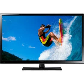 Samsung PS43F4500 HD Ready HD TV, siyah ekranlı televizyon; spor temalı içerik görüntüleniyor