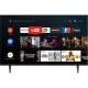 Onvo OV50F900 Ultra HD 4K LED televizyon, siyah ekranında akıllı TV uygulamalarıyla gösteriliyor