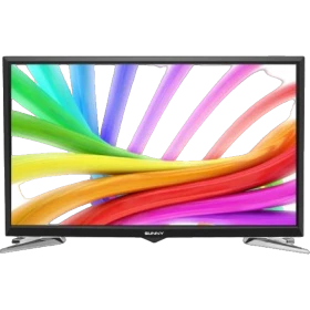 Sunny SN32DZG04 HD Ready televizyon, siyah çerçeveli ekran ve renkli dalga görüntüsüyle önden görünüm