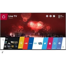 LG 55LB870V LED televizyon; Full HD ekranda canlı şehir ve havai fişek sahnesi ile vitrin görünümü