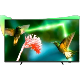 Philips 65PML9507 Ultra HD 4K LED televizyon; canlı kuş ve çiçek sahnesiyle geniş ekran görünümü.