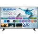 Sunny SN55QMN252-0276 Ultra HD 4K TV, siyah çerçeveli ekranında webOS Hub arayüzü ve ayaklarıyla.